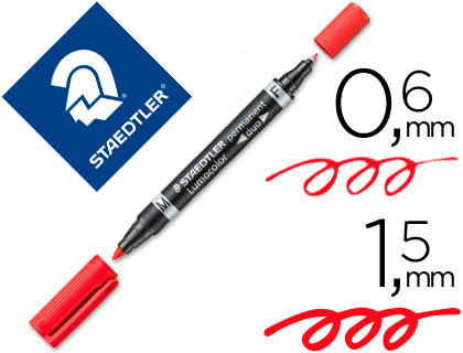 Rotulador retroproyección Staedtler Lumocolor Dúo tinta roja